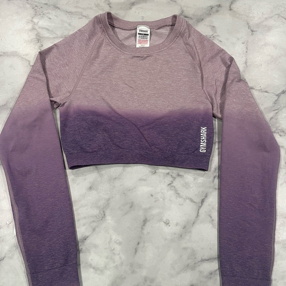 ADAPT OMBRE SEAMLESS LONG SLEEVE CROP TOP